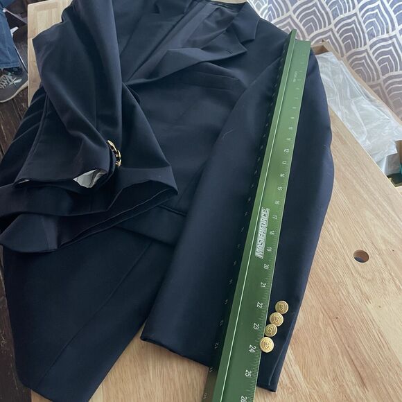 Lauren Ralph Lauren LRL Blazer Sport Coat Classic Navy Gold Buttons Wool 44R - Picture 10 of 12